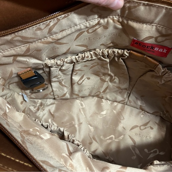 Storksak Tan Lucinda Leather Baby Bag NWOT - Picture 8 of 10